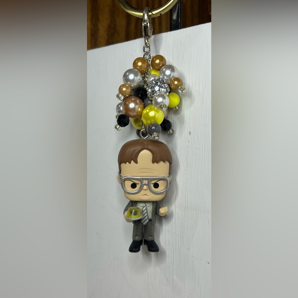 Funko Pop The Office Dwight Schrute Beaded Keychain/Bag Charm